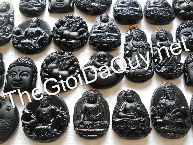 Obsidian chạm trổ các mặt Phật