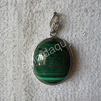 Mặt dây chuyền bạc đá lông công