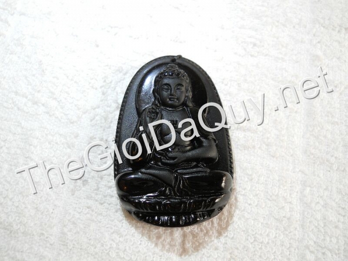 Phật bản mệnh A Di Đà đá Obsidian