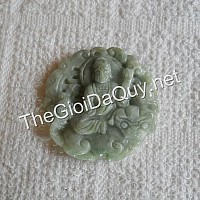 Phật bản mệnh Văn Thù đá cẩm thạch xanh