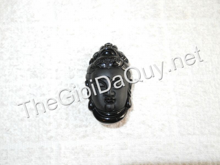 Mặt dây chuyền Phật A Di Đà đá Obsidian
