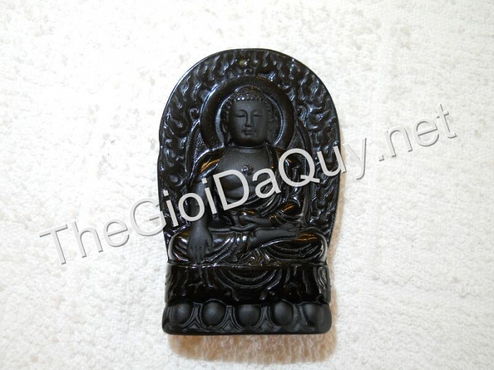 Phật bản mệnh A Di Đà đá Obsidian 61