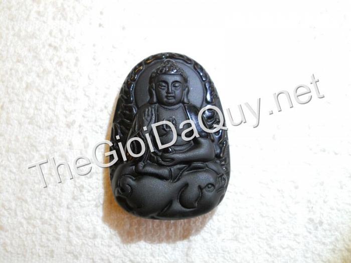 Phật bản mệnh tuổi Hợi A Di Đà đá Obsidian