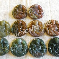 Mặt the da Chalcedony xanh