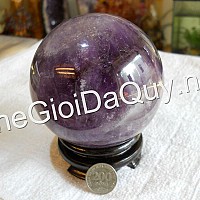 Quả cầu đá thạch anh tím 60