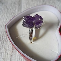 Nhẫn Tỳ Hưu Thạch Anh tím